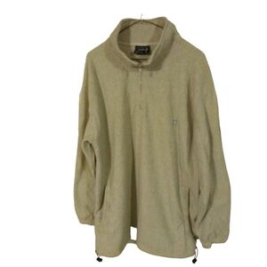 South Pole Fleece 1/4 Zip Pullover  White Pull String Hem Soft Warm Layering L